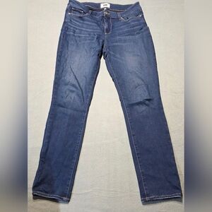 PAIGE Dark Blue Straight Leg Jeans EUC Size 31 - Waist Stretch 34 Inseam 29